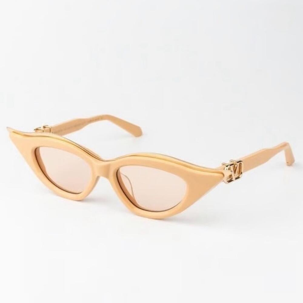 New! Valentino VLS 114C Stylish Beige Sunglasses, Authentic